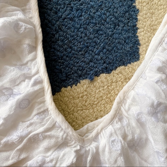 🐚 MISA LOS ANGELES BOHO WHITE FLORAL EMBROIDERY COLD SHOULDER LONG SLEEV… - Picture 11 of 16